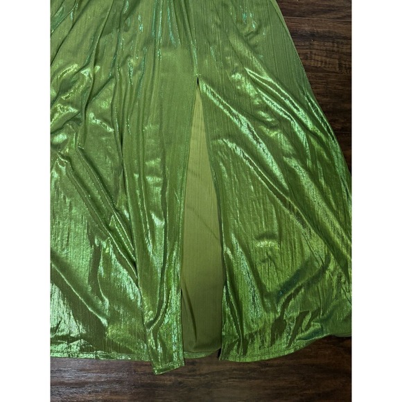 Sincerely Jules Green Metallic Maxi Party Dress Size Large - Picture 2 of 8